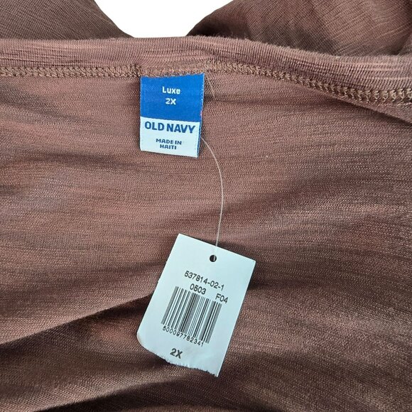 Old Navy Womens Top Luxe 2X Brown Sleeveless Scoop Neck NWT JJ4060 - Picture 6 of 8